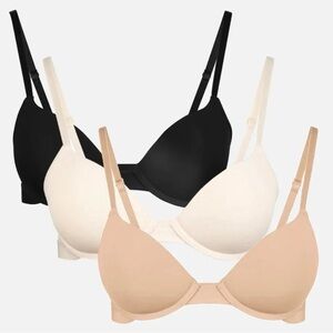 EUC Pepper 34B Lift-Up Push-Up Bra Trio Bundle - Black, White Smoke & Tuscan